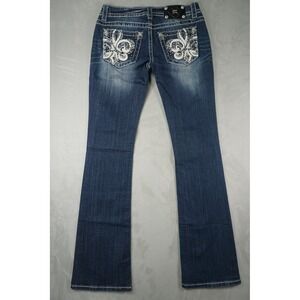 NWT Miss Me Bootcut Jeans Womens 28x34 Studded Whiskered Sparkle Rodeo VTG Y2K
